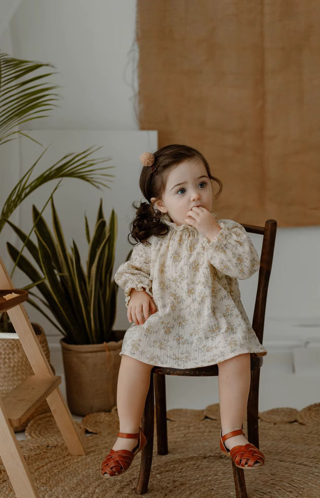 Bloemen babymeisje jurken lent - Baby Clothing Organic recensie en prijs